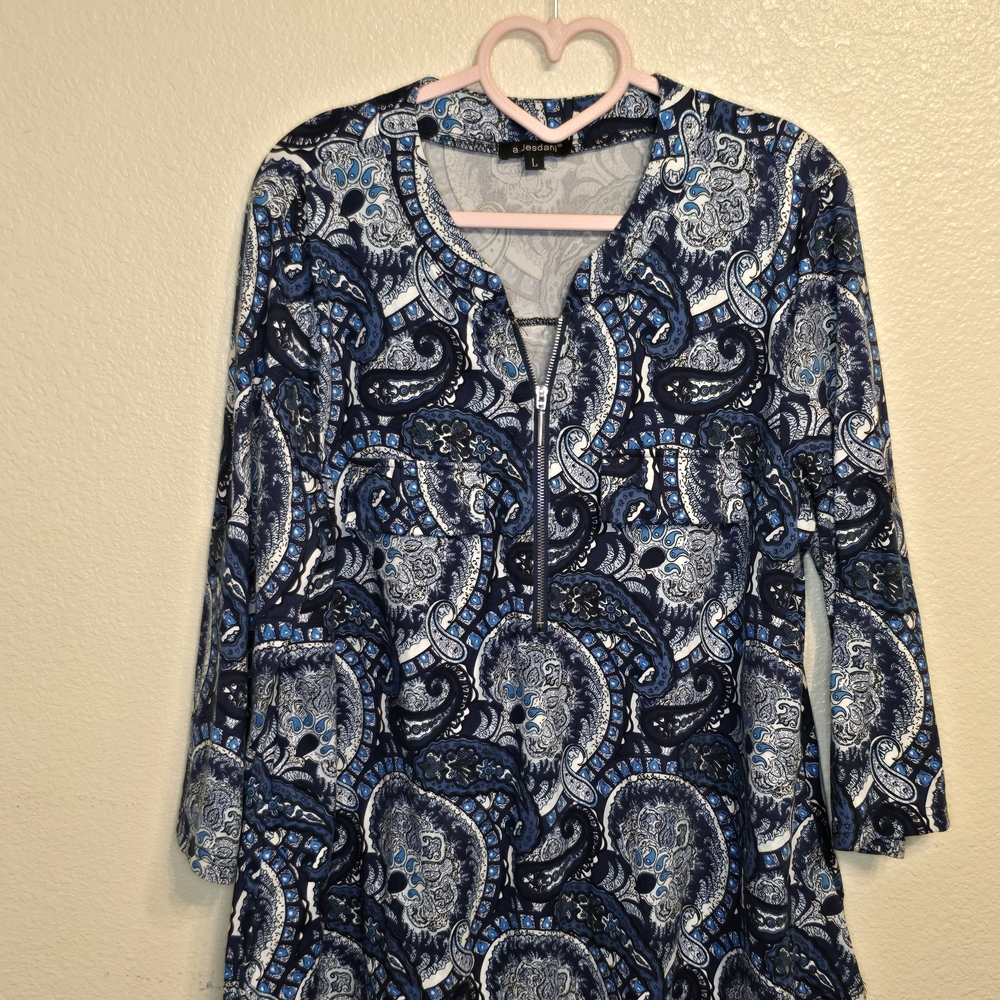 Blue Paisley Women's Top